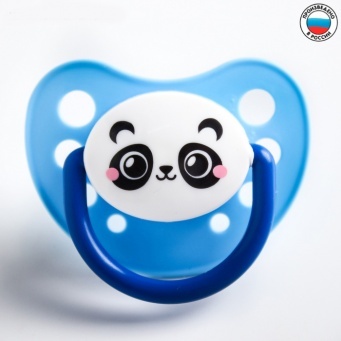 Купить Соска-пустышка силиконовая ортодонтическая "Панда"