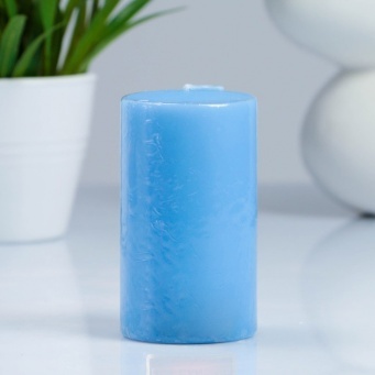 Купить Свеча-цилиндр, парафиновая, голубая