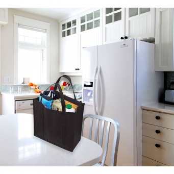 Купить Складная Эко сумка-пакет для продуктов многоразовая хозяйственная, черная