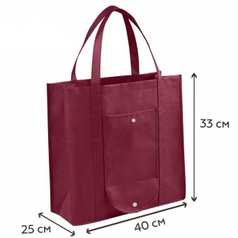 Купить Складная Эко сумка-пакет для продуктов многоразовая хозяйственная, бордовая