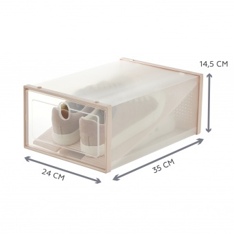 Купить Коробка для хранения обуви с разделителем Premium, набор из 12 шт, бежевая