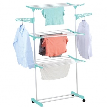 Купить Сушилка для белья на 3 полки с перекладинами для вешалок