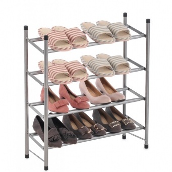 Купить Раздвижная обувная полка, 4 яруса (62-113x22.5x66см)