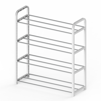 Купить Полка для обуви белая, 4 яруса