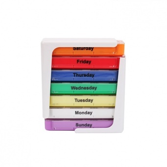 Купить Таблетница прямоугольная на 7 дней, 10,5х12,6х4,3 см