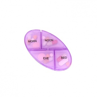 Купить Таблетница овальная на 7 дней, 9,6х5,9х12 см