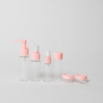 Купить Дорожный набор для косметических средств (4+2 емкости), розовый