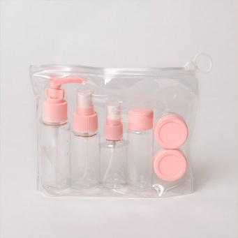 Купить Дорожный набор для косметических средств (4+2 емкости), розовый
