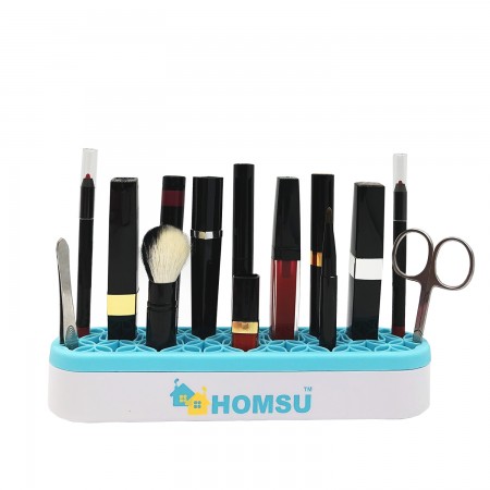 Купить Подставка для косметики, украшений и зубных щеток, голубая