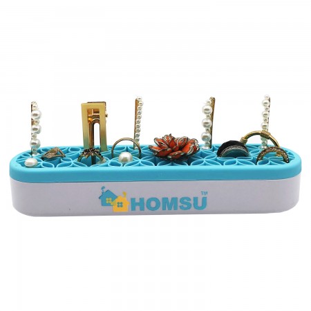 Купить Подставка для косметики, украшений и зубных щеток, голубая