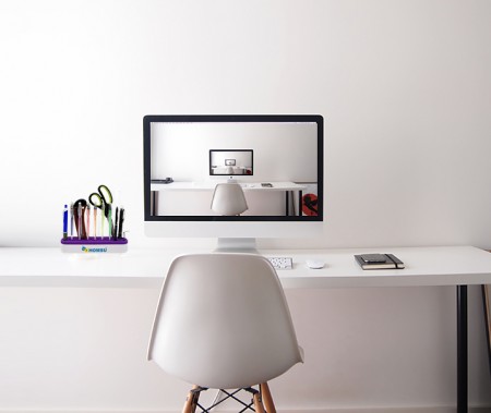 Купить Подставка для косметики, украшений и зубных щеток, фиолетовая