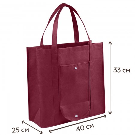 Купить Складная Эко сумка-пакет для продуктов многоразовая хозяйственная, бордовая