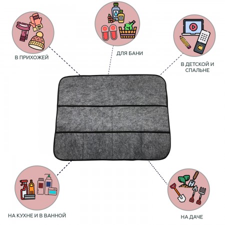 Купить Органайзер навесной на кровать для пульта, книг и мелочей, фетр (65х50 см)