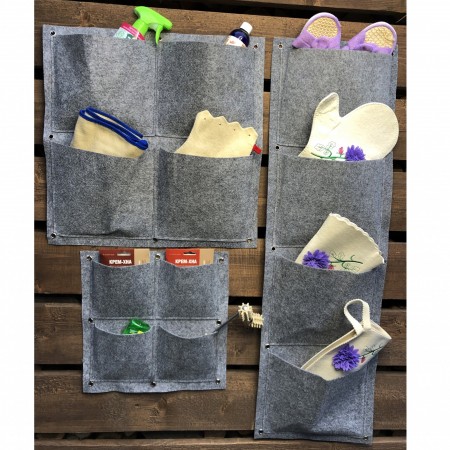 Купить Квадратный органайзер подвесной с 4 карманами, фетр (35х35 см)