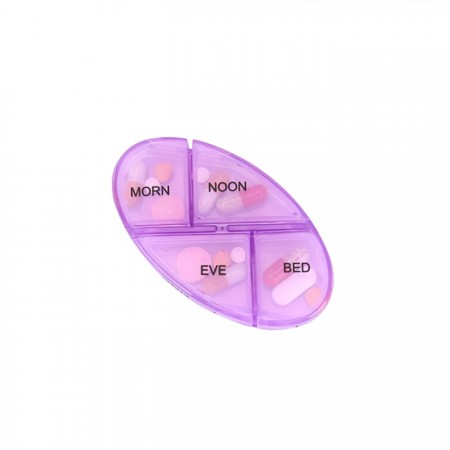 Купить Таблетница овальная на 7 дней, 9,6х5,9х12 см