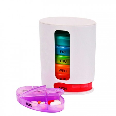 Купить Таблетница овальная на 7 дней, 9,6х5,9х12 см