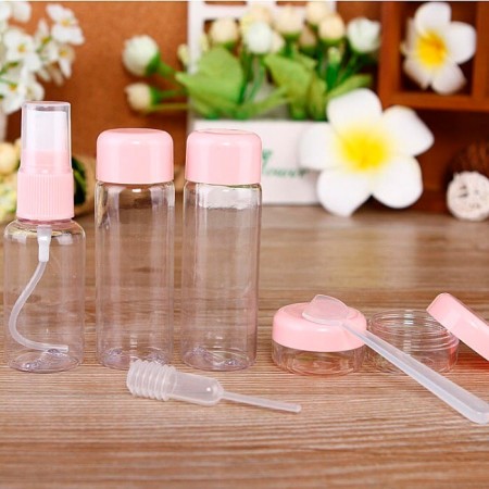 Купить Дорожный набор для косметических средств (4+2 емкости), розовый